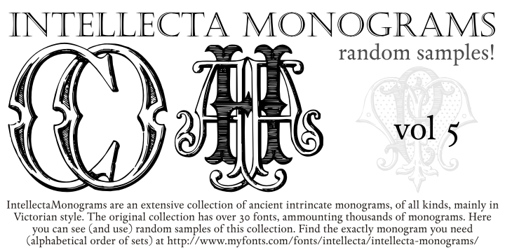 Intellecta Monograms Random Samples Five font