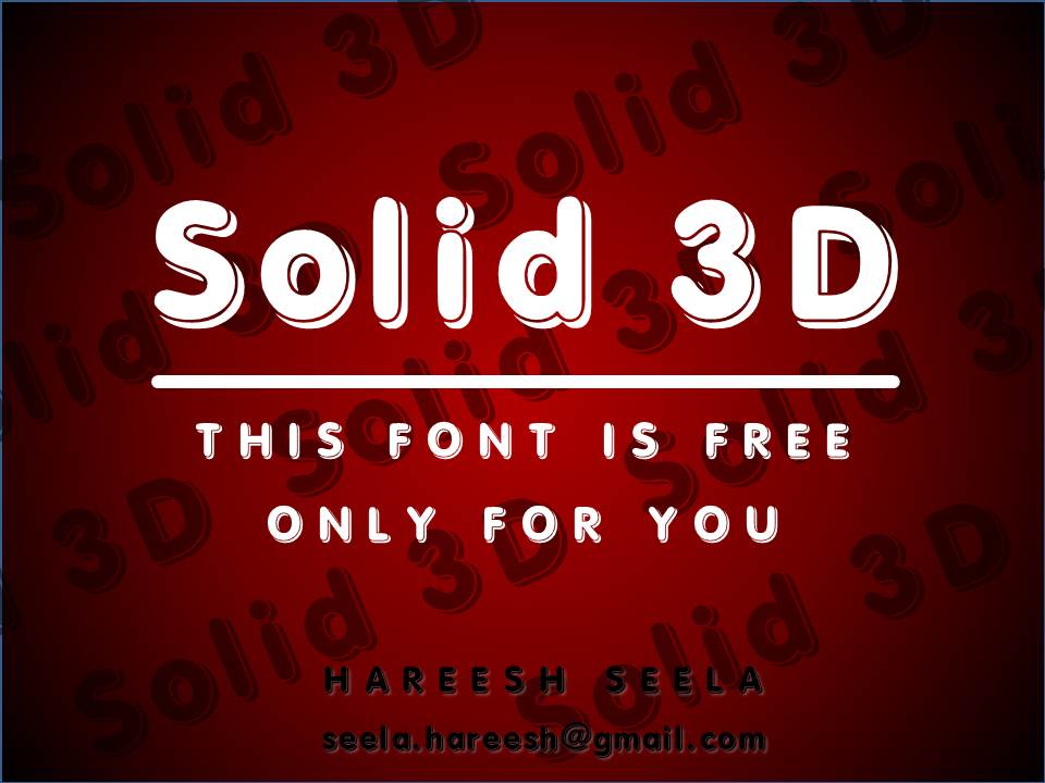 Solid 3d font