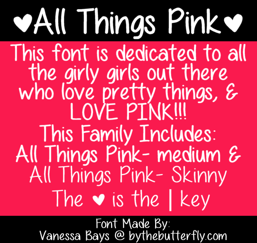 All Things Pink font