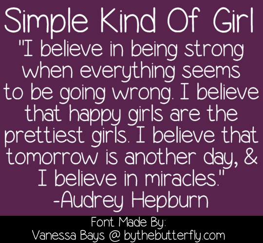 Simple Kind Of Girl font