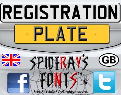 Registration Plate UK font