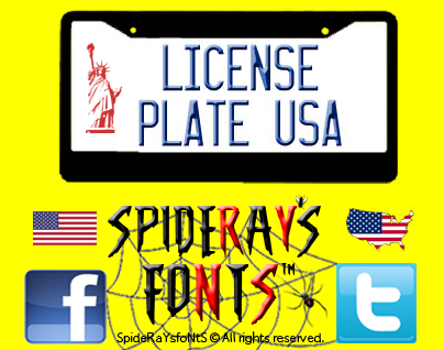 License Plate USA font